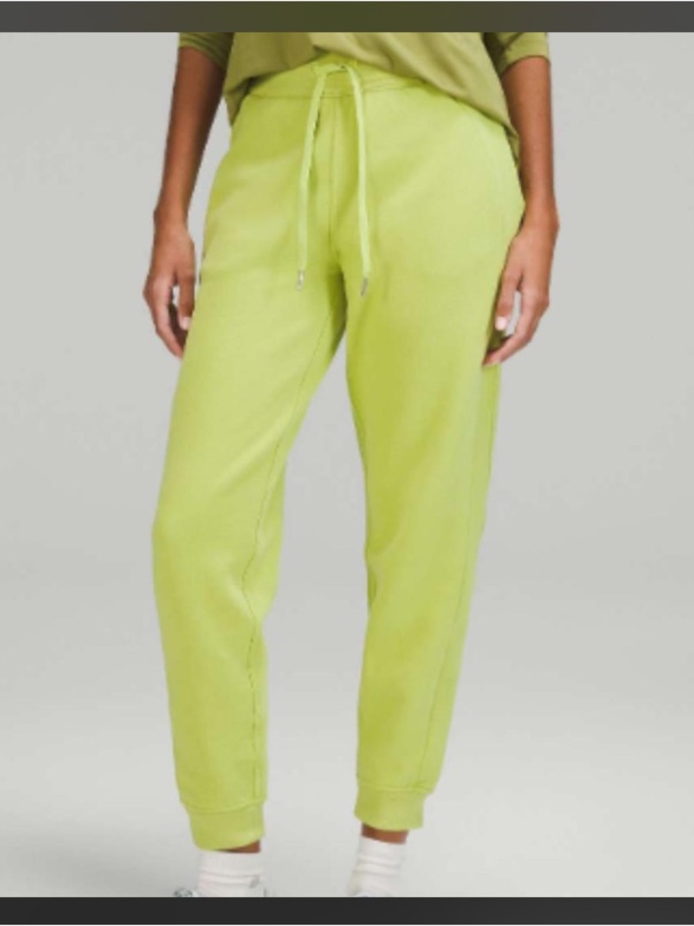 Lululemon Scuba High-Rise Crop Jogger Neon Wash Garment Dye Highlight yellow